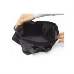 Ansicht der schwarzen Gefriertasche